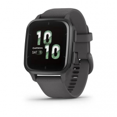 Garmin Venu Sq 2 Slate Aluminum Bezel with Shadow Gray Case and Silicone Band