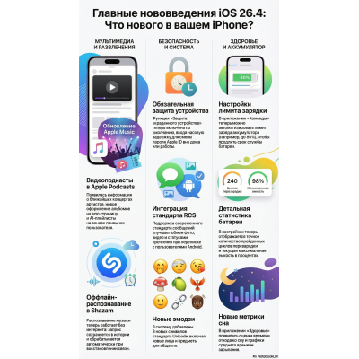 Обзор iOS 26.4. Как Apple бросает вызов YouTube и Spotify